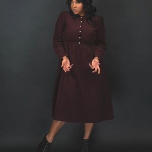 Alt Long Sleeve Burgundy Dress